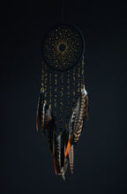 Load image into Gallery viewer, large black gold dream catcher