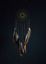 Load image into Gallery viewer, large black gold dream catcher