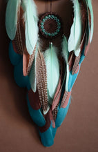 Load image into Gallery viewer, large brown turquoise mint dream catcher