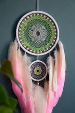 Load image into Gallery viewer, large pink beige green dream catcher