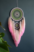 Load image into Gallery viewer, large pink beige green dream catcher