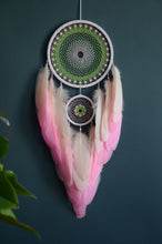 Load image into Gallery viewer, large pink beige green dream catcher