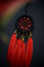 Load image into Gallery viewer, small red black dream catcher for car