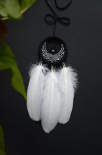 Load image into Gallery viewer, small black white dream catcher with glass beads