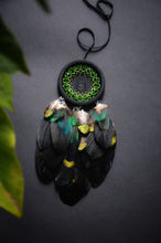 Load image into Gallery viewer, small black green dream catcher