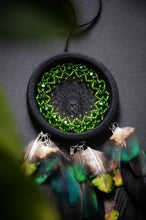 Load image into Gallery viewer, small black green dream catcher