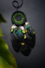 Load image into Gallery viewer, small black green dream catcher