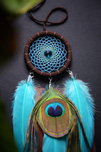 Load image into Gallery viewer, small brown blue dream catcher