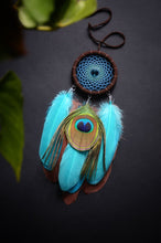 Load image into Gallery viewer, small brown blue dream catcher