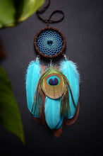 Load image into Gallery viewer, small brown blue dream catcher