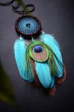 Load image into Gallery viewer, small brown blue dream catcher