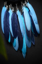 Load image into Gallery viewer, small blue black dream catcher with glass beads