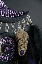 Load image into Gallery viewer, black purple crescent moon dream catcher