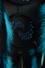 Load image into Gallery viewer, large black blue dream catcher spiral