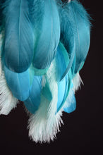 Load image into Gallery viewer, large black turquoise dream catcher with ostrich feathers