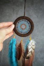 Load image into Gallery viewer, Brown blue dream catcher