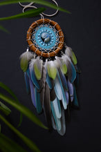 Load image into Gallery viewer, Turquoise Dream Catcher with Willow Hoop &amp; Colorful Feathers
