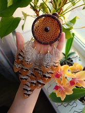 Load image into Gallery viewer, Small Brown Dream Catcher with Natural Feathers – Handmade Boho Wall Decor
