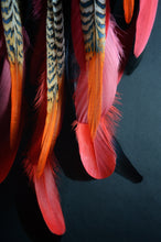 Load image into Gallery viewer, Handmade Red &amp; Orange Dream Catcher with Feathers and Mandala Web
