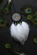 Load image into Gallery viewer, small white dreamcatcher with glass beads
