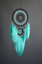 Load image into Gallery viewer, black turquoise dream catcher
