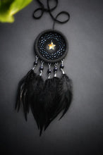 Load image into Gallery viewer, small black dream catcher with star
