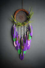 Load image into Gallery viewer, colorful dream catcher on willow ring
