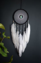 Load image into Gallery viewer, large balck white dream catcher
