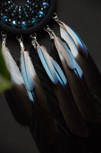 Load image into Gallery viewer, small black blue dream catcher
