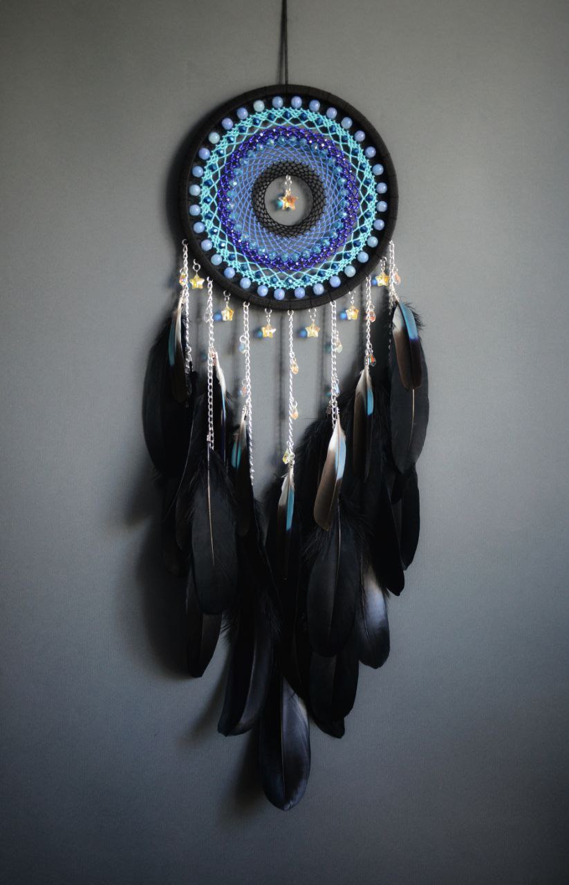 Large Black and Blue Dream Catcher