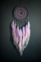 Load image into Gallery viewer, Large Grey Purple Pink Dream Catcher
