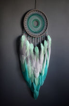 Load image into Gallery viewer, Large Gray Turquoise Dream Catcher
