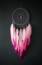 Load image into Gallery viewer, Large Grey Pink Dream Catcher
