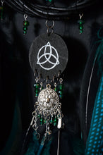 Load image into Gallery viewer, Handmade Dreamcatcher – Turquoise &amp; Black Feathers, Beaded Web, Boho Wall Hangin
