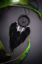 Load image into Gallery viewer, Small Black Dreamcatcher with Natural Hematite
