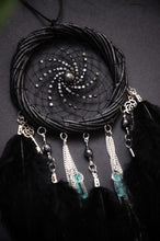 Load image into Gallery viewer, Small Black Dreamcatcher with Natural Hematite
