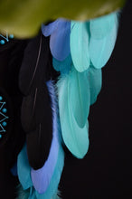 Load image into Gallery viewer, Extra Large Black &amp; Turquoise Dreamcatcher — Handmade Wall Decor Boho style
