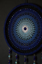 Load image into Gallery viewer, Handmade Blue Mandala Wall Hanging – Glass Crystal Drops – Spiritual Decor – Boh
