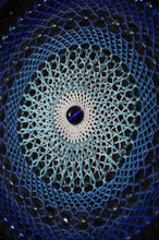 Load image into Gallery viewer, Handmade Blue Mandala Wall Hanging – Glass Crystal Drops – Spiritual Decor – Boh
