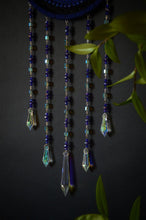 Load image into Gallery viewer, Handmade Blue Mandala Wall Hanging – Glass Crystal Drops – Spiritual Decor – Boh

