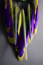 Load image into Gallery viewer, Handmade Floral Dreamcatcher – 19 cm Ring – 53 cm Length – Green &amp; Purple Design
