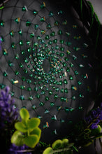 Load image into Gallery viewer, Handmade Floral Dreamcatcher – 19 cm Ring – 53 cm Length – Green &amp; Purple Design
