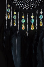 Load image into Gallery viewer, Large Black Dream Catcher with Crystals – Handmade Wall Hanging Boho style
