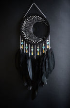 Load image into Gallery viewer, Large Black Dream Catcher with Crystals – Handmade Wall Hanging Boho style
