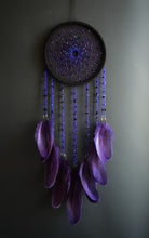 Load image into Gallery viewer, Purple Galaxy Dream Catcher with Beads &amp; Feathers – Handmade Boho Wall Hanging Decor
