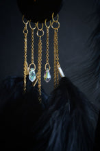Load image into Gallery viewer, Handmade Black Dream Catcher with Fehu Rune – Gothic Boho Decor
