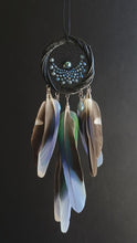 Load and play video in Gallery viewer, Mini Dream Catcher with Iridescent Beads and Colorful Natural Feathers

