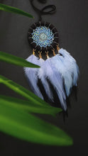 Load and play video in Gallery viewer, Blue &amp; Black Handmade Dream Catcher with Feathers
