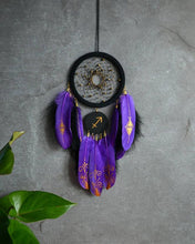 Load image into Gallery viewer, Black purple dream catcher with zodiac sign
