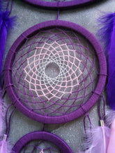 Load image into Gallery viewer, large purple pink dreamcatcher wall hanging
